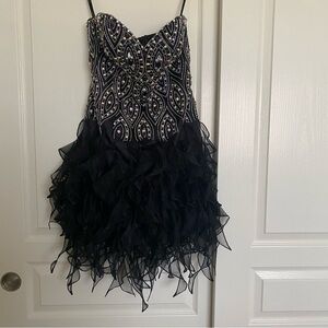 Elegant Black Beaded Dress